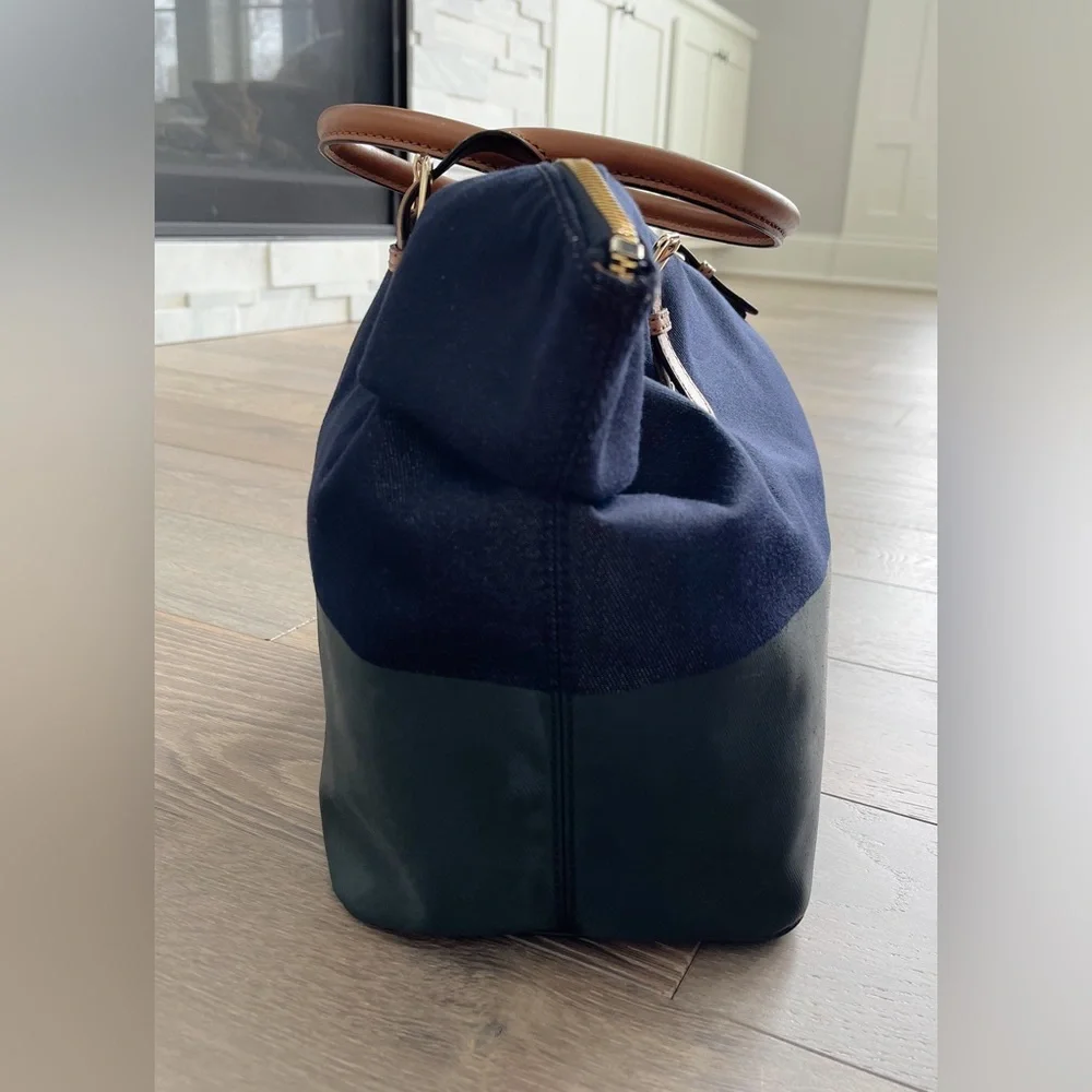 Kate Spade Black and Navy Tote with Brown Handles - Picture 4 of 10